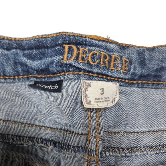 Decree Shorts Denim Jeans Juniors Size 3 Little Blue Distressed - Picture 6 of 7